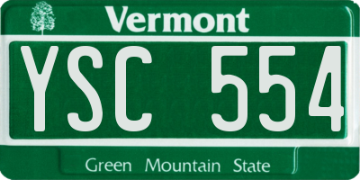 VT license plate YSC554