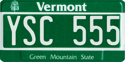 VT license plate YSC555