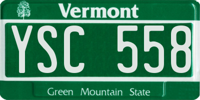VT license plate YSC558