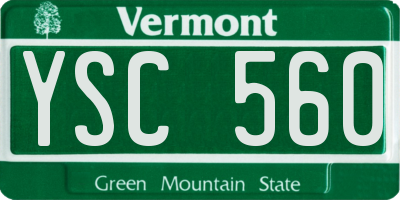 VT license plate YSC560