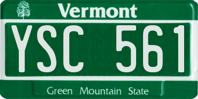 VT license plate YSC561