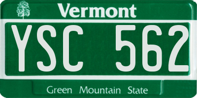 VT license plate YSC562