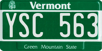 VT license plate YSC563
