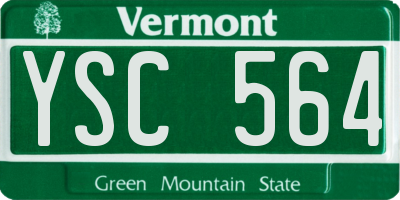 VT license plate YSC564