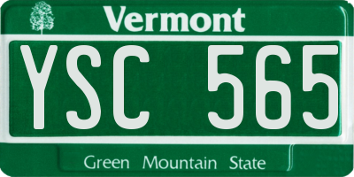 VT license plate YSC565