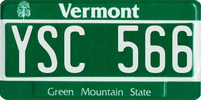 VT license plate YSC566