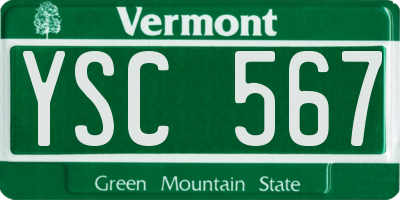 VT license plate YSC567