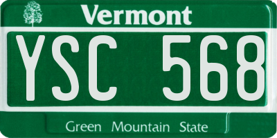 VT license plate YSC568