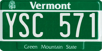 VT license plate YSC571