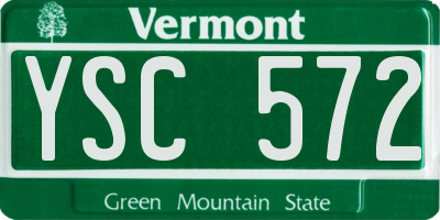 VT license plate YSC572