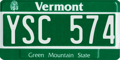 VT license plate YSC574