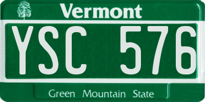VT license plate YSC576