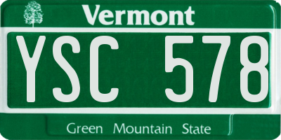 VT license plate YSC578