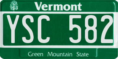 VT license plate YSC582