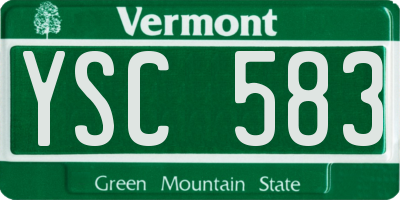 VT license plate YSC583