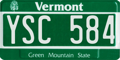 VT license plate YSC584