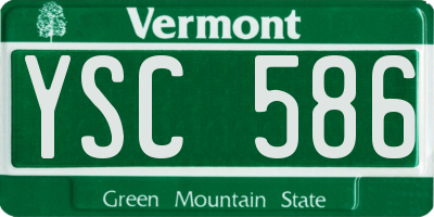 VT license plate YSC586