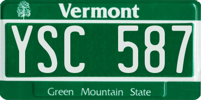 VT license plate YSC587