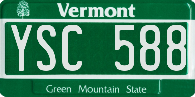 VT license plate YSC588