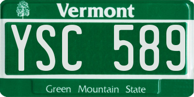 VT license plate YSC589