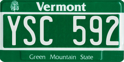 VT license plate YSC592