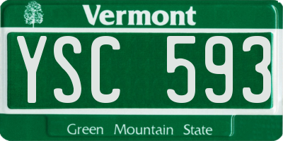 VT license plate YSC593