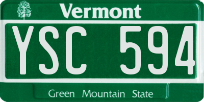 VT license plate YSC594