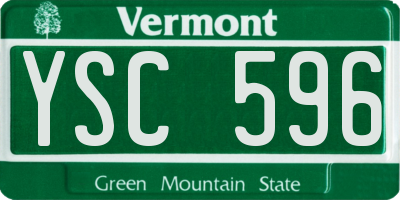 VT license plate YSC596