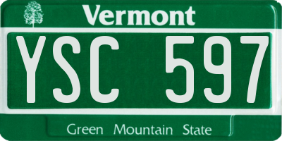 VT license plate YSC597