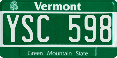 VT license plate YSC598