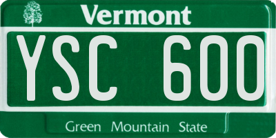 VT license plate YSC600