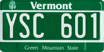 VT license plate YSC601