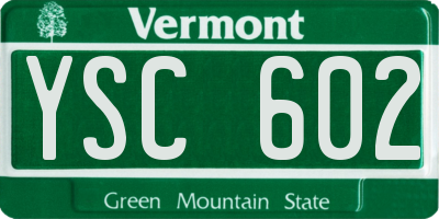 VT license plate YSC602