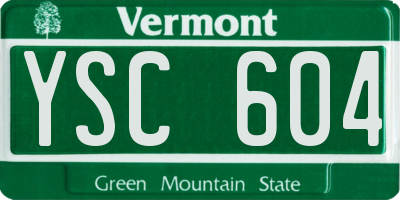 VT license plate YSC604