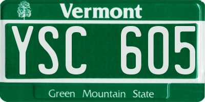 VT license plate YSC605