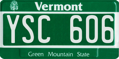 VT license plate YSC606