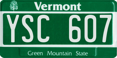 VT license plate YSC607