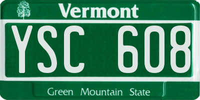 VT license plate YSC608