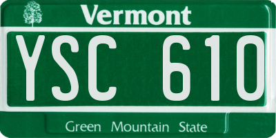 VT license plate YSC610