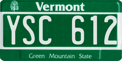 VT license plate YSC612