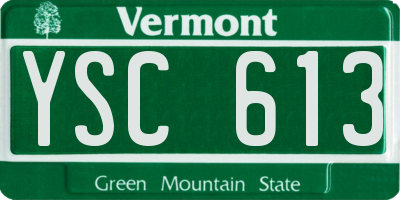 VT license plate YSC613