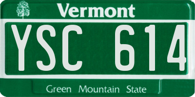 VT license plate YSC614