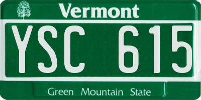VT license plate YSC615