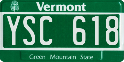 VT license plate YSC618