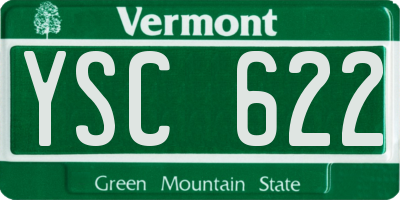 VT license plate YSC622