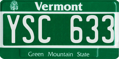 VT license plate YSC633