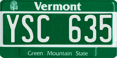 VT license plate YSC635