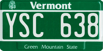 VT license plate YSC638