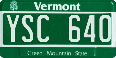 VT license plate YSC640