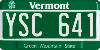 VT license plate YSC641